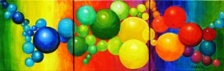 Arda Keizer_Bollen_acryl op doek_3 st 20x20