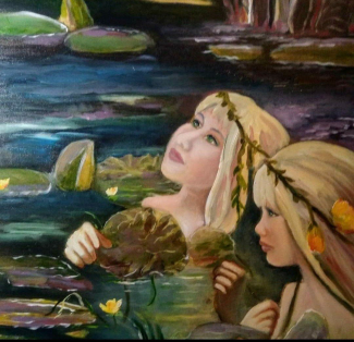 Liana-Romeijn-Acryl-Mixed-Media-60x80cm-Waternymphs