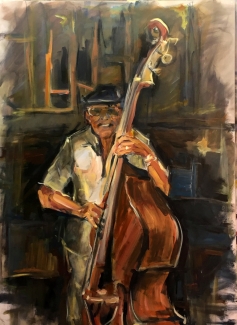 Ton Sommen_Cuba Stringbas_acryl op polyesterdoek_105x75